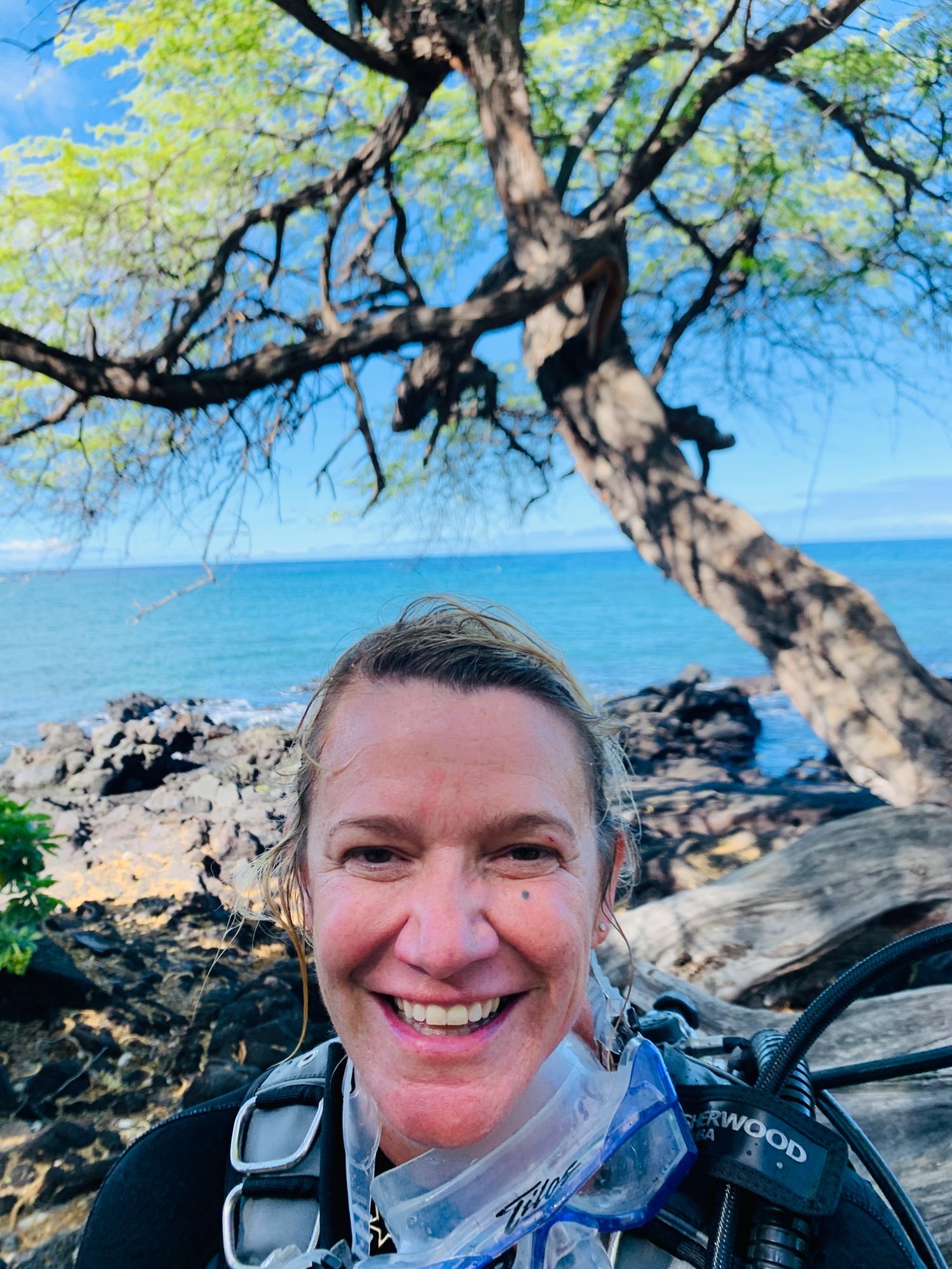 Jill after scuba diving in Hawaii