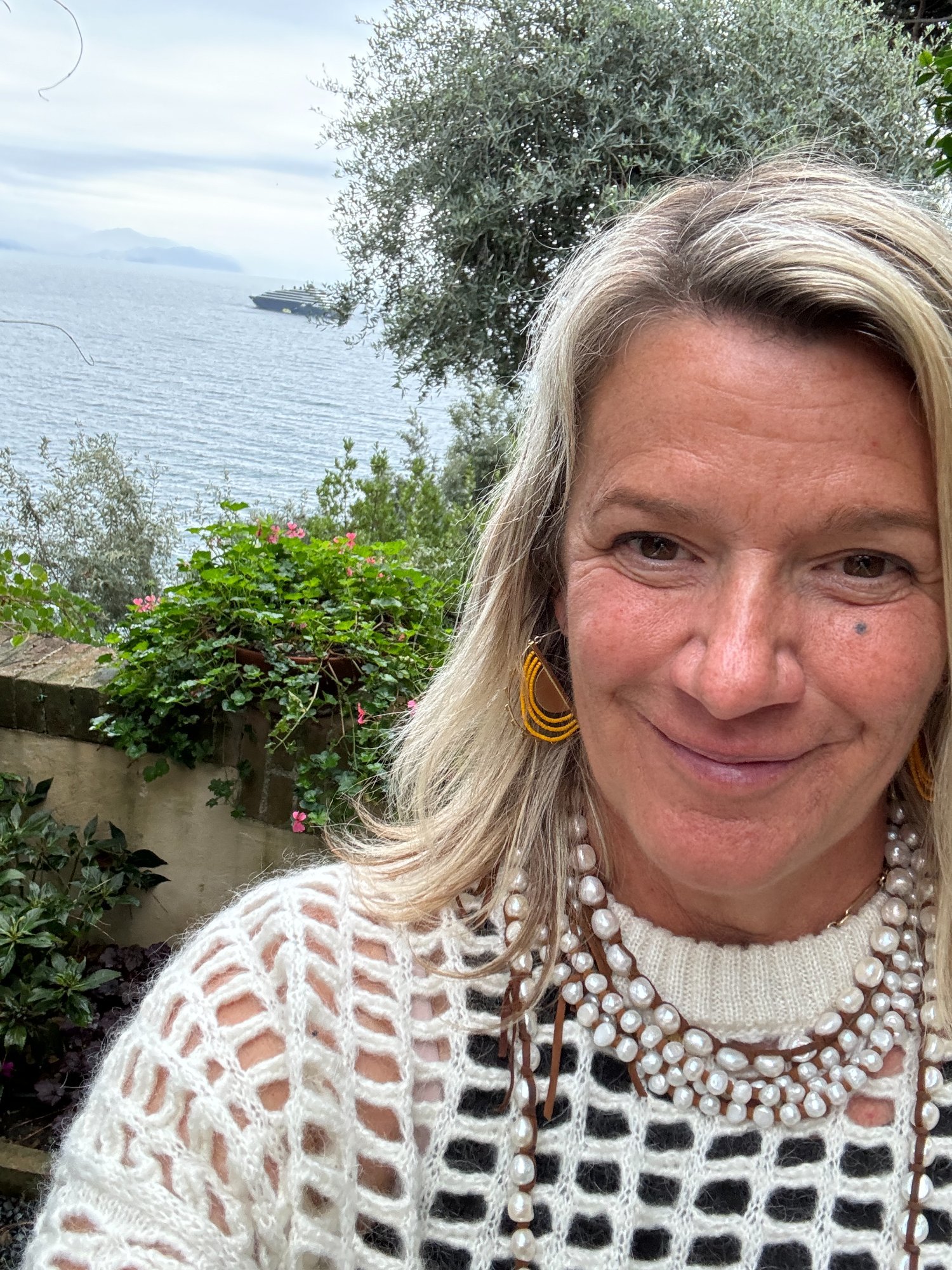 Jill overlooking the Mediterranean